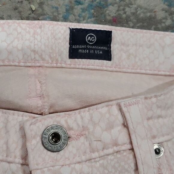 AG Adriano Goldschmied Blush Pink Snakeskin Jeans Size 29R - Picture 10 of 12